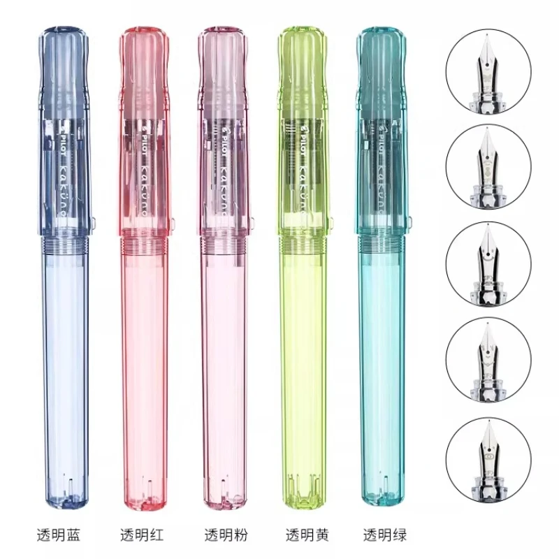 

Японская перьевая ручка PILOT KAKUNO Smile Face, прозрачная, лимитированная серия, перо F/EF, ручка для плавного письма для студентов