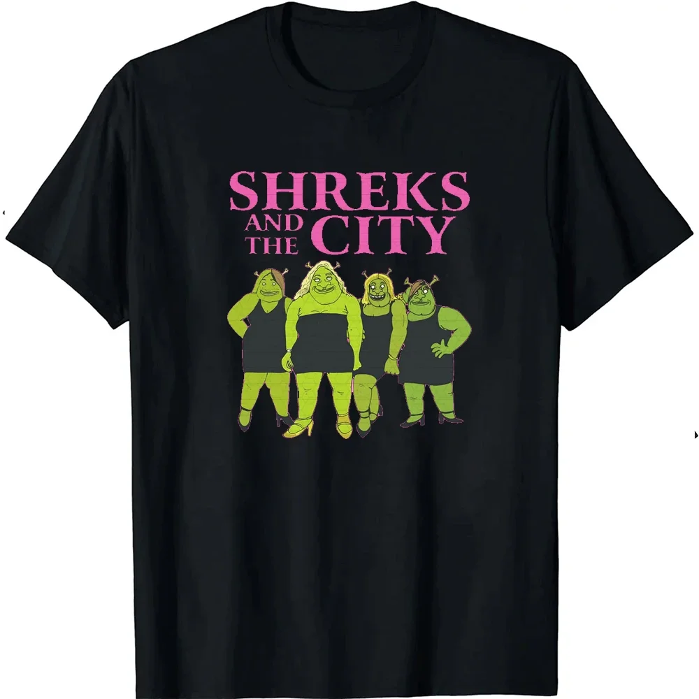 Ogre and The City Shreks Shirt Combine Fun Printed Men\'s  Women\'s Short Sleeve T-shirts Summer Fashion Unique Funny hot sale