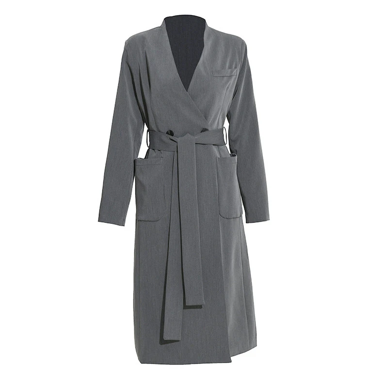 LMQ-Veste d'affaires coupe-vent pour dames de bureau, manteau de costume long chic, simple, mince, classique, décontracté, nouvelle mode, 2020