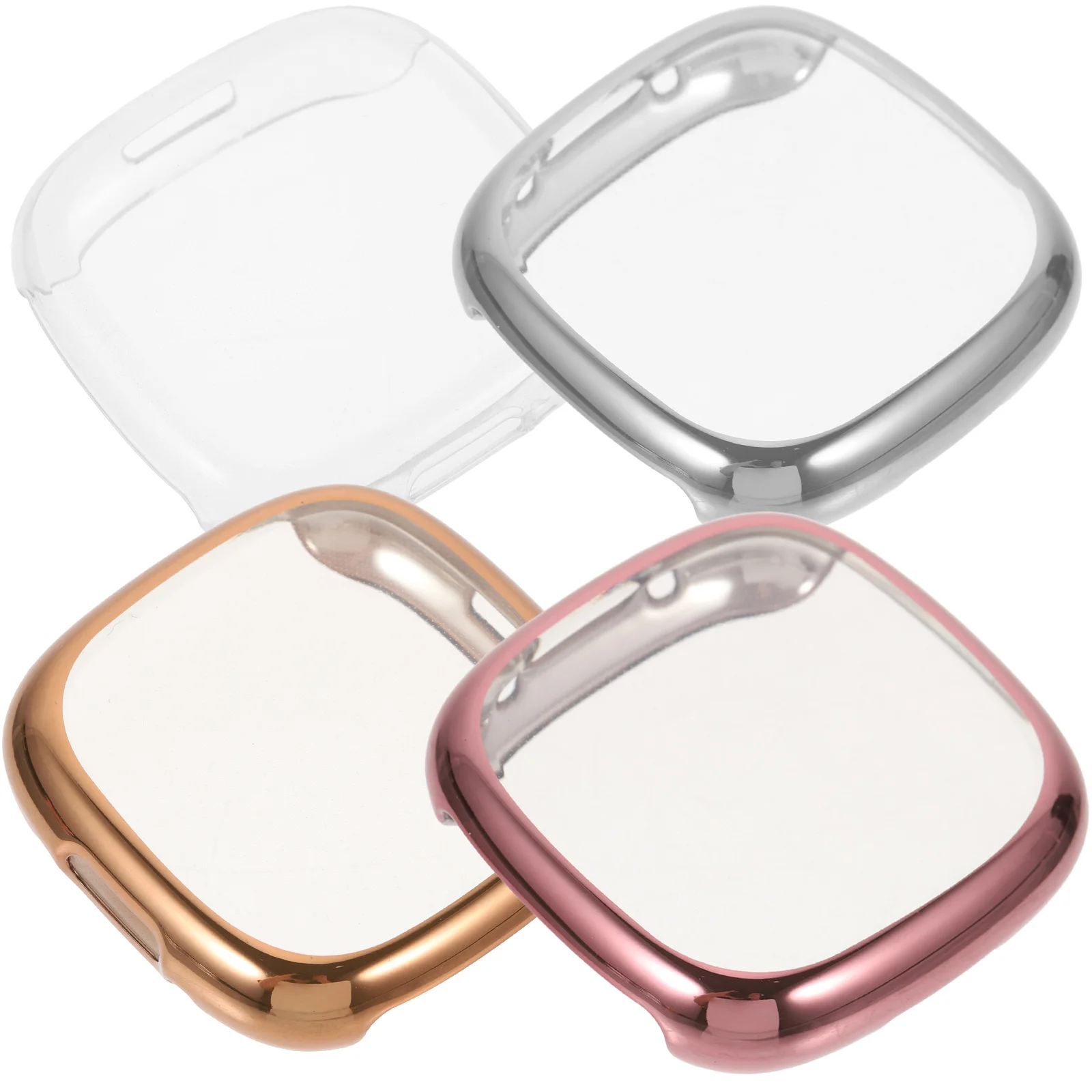 

4pcs TPU Watch Protective Cases Professional Protectors Sense 2 Screen Guard Reusable Detachable Cover Smartwatch Edges Scratch