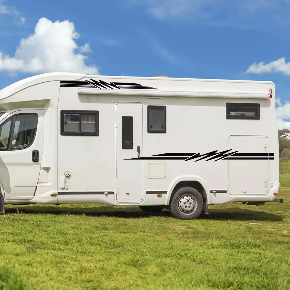 

Car Stickers Stripes Graphics For Motorhome Horsebox Caravan RV Camper Van Body Decor Vinyl Decals Accessories