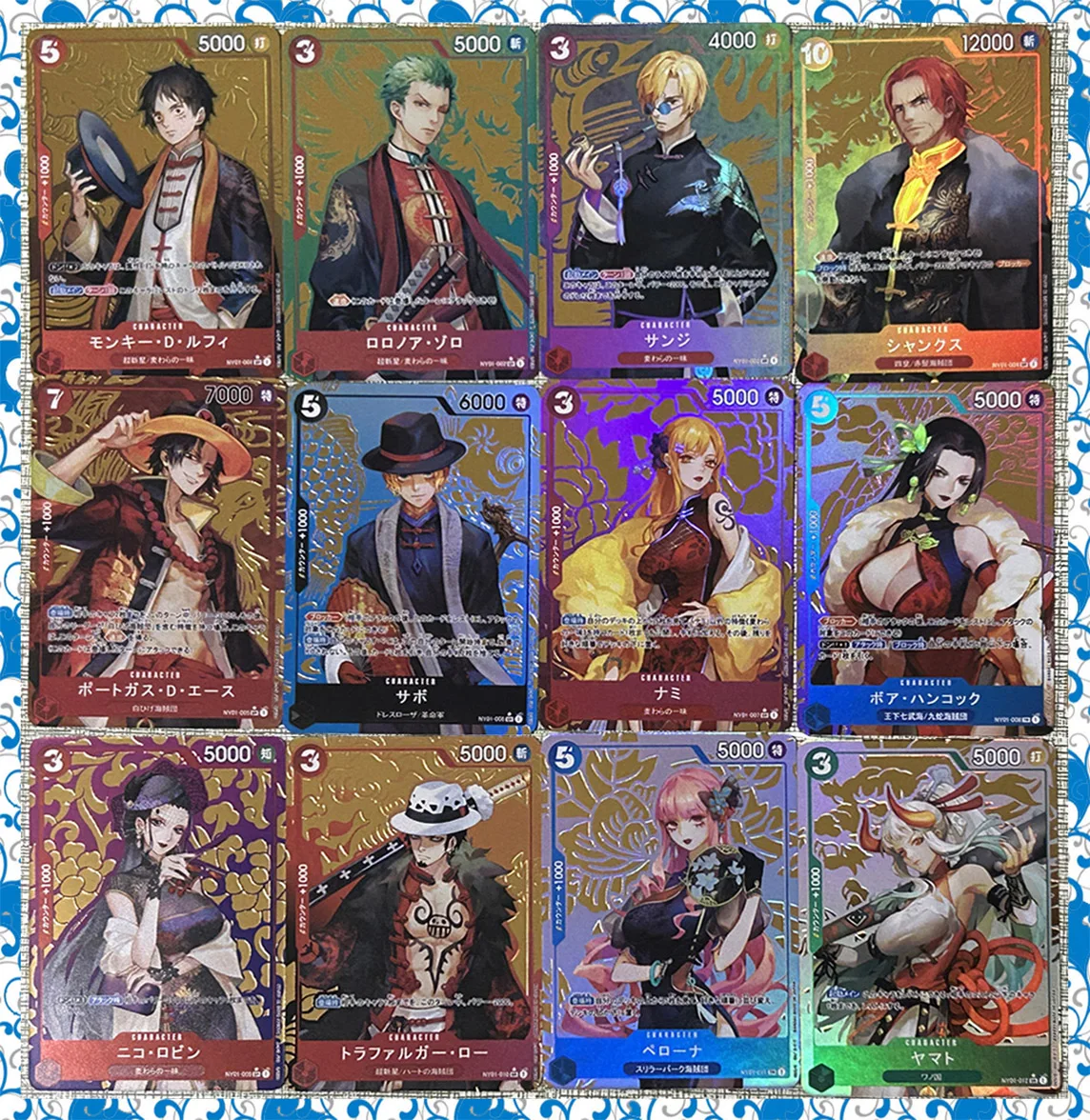 ZXK 13PC/Set Anime One Piece DIY ACG Yamato Perona Roronoa Zoro Collectible Card Boy Games Toys Christmas Birthday Gifts