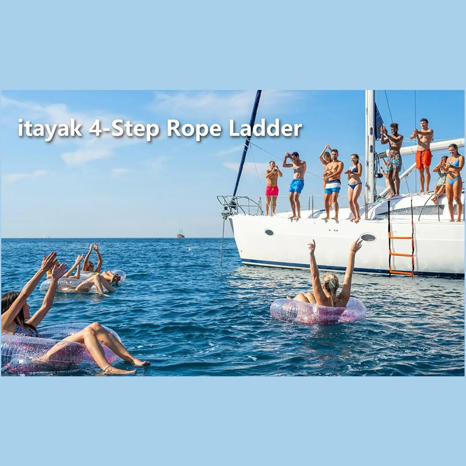 

Kayak Ladder 4-Step Dock Boarding Rope Ladder 600lbs Marine Climbing Stairs For Travel Outdoor Yacht Water Activities Kayak