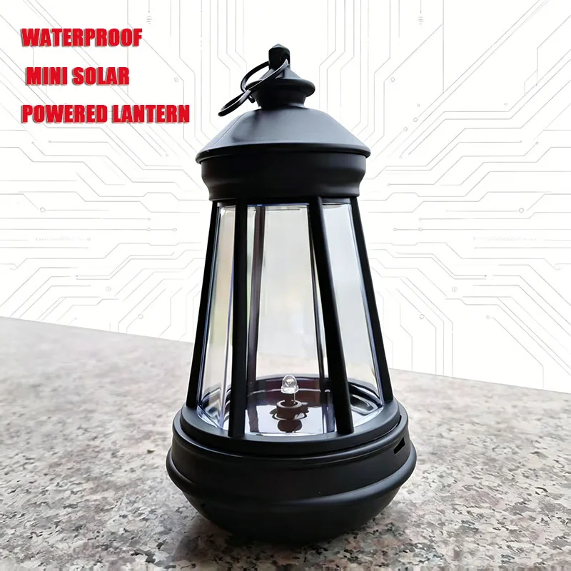 Waterproof Mini Rechargeable Solar Lantern Light Plastic Outdoor Landscape Lamp Portable Emergency Hanging Light For Garden