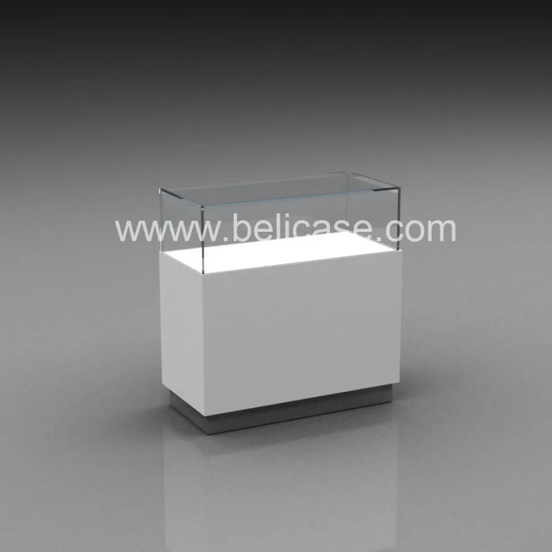 （customized）Wood Jewelry Cabinet Retail Used Showcase Table Jewelry Lockable Jewellery Store Showcase with LED Light