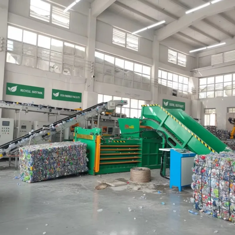 Customized High Efficiency Industrial Baler For Metal Cans Packaging Waste And Cartons Automatic Horizontal Hydraulic Baling Mac