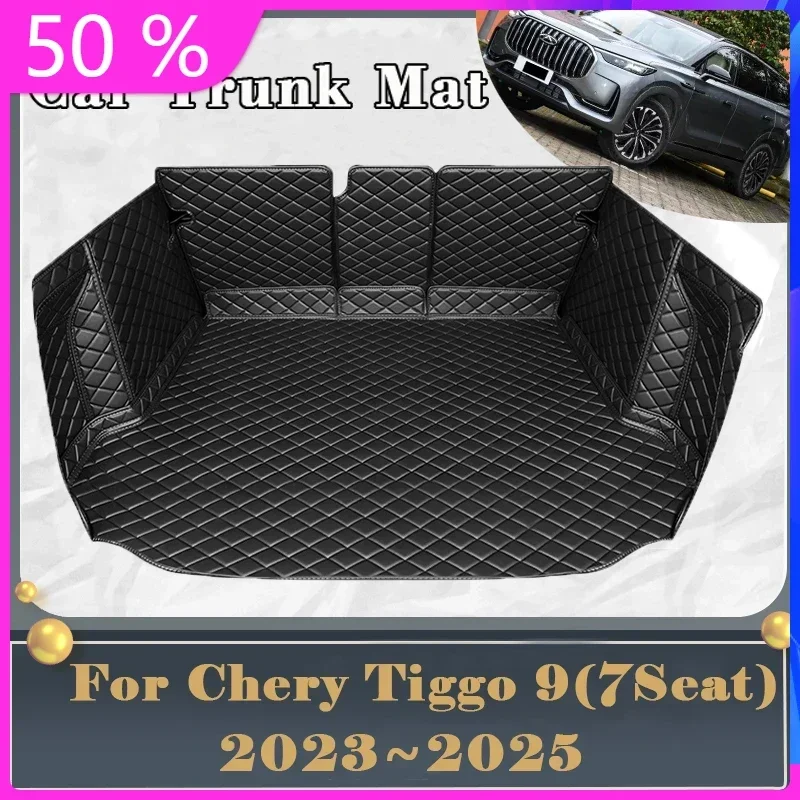 Car Trunk Mat For Chery Tiggo 9 Jaecoo 9 2023 2024 2025 7seat Dirt-resistant Fully Trunk Mat Rear Cargo Tray Car Accessories