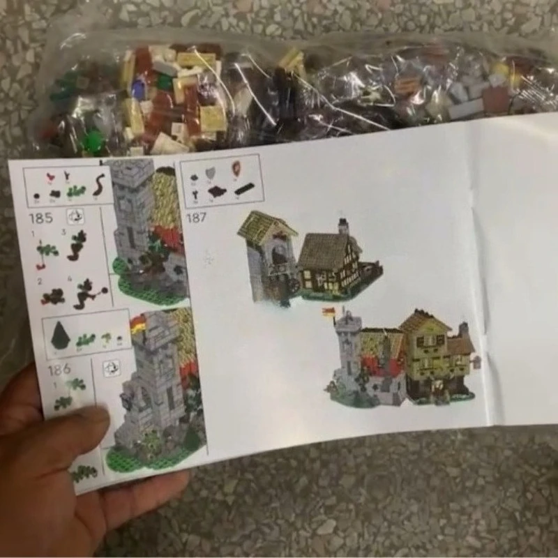 New medieval town DIY Educational Toy Brick European Architecture Model Building Blocks Christmas Birthday Gift image 3