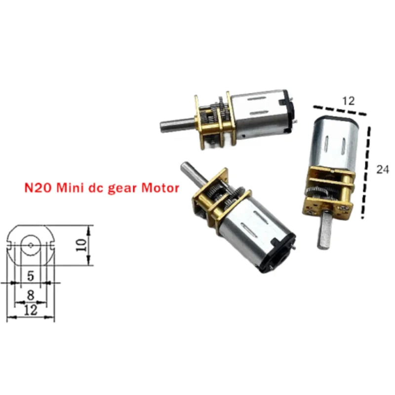 

20PCS! N20 Mini Metal DC Gear Motor DIY Robot Door Lock With Metal GearBox of Miniature 6V 100RPM