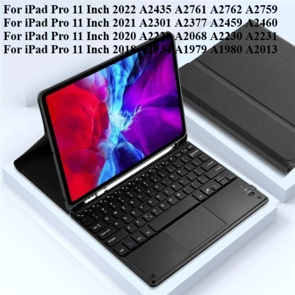 

Keyboard Case For iPad Pro 11 Inch 2018-2022 BT Keyboard With Leather Case Cover For iPad Pro 11-inch A2759 A2228 Tablet Case
