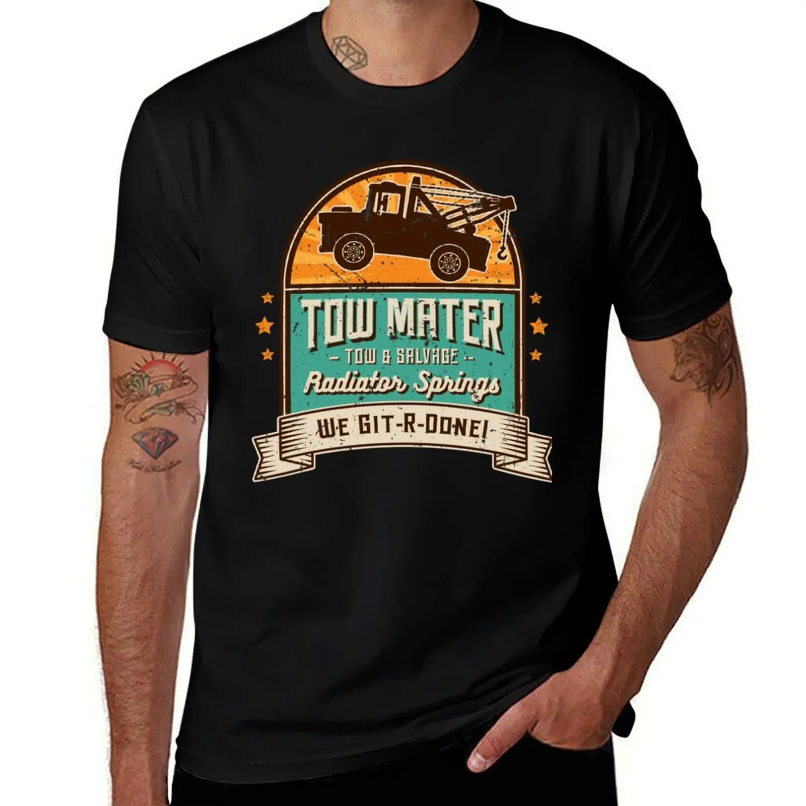 

Tow Mater - Tow & Salvage - Vintage T-Shirt Regular Fit Plain Tee Shirt