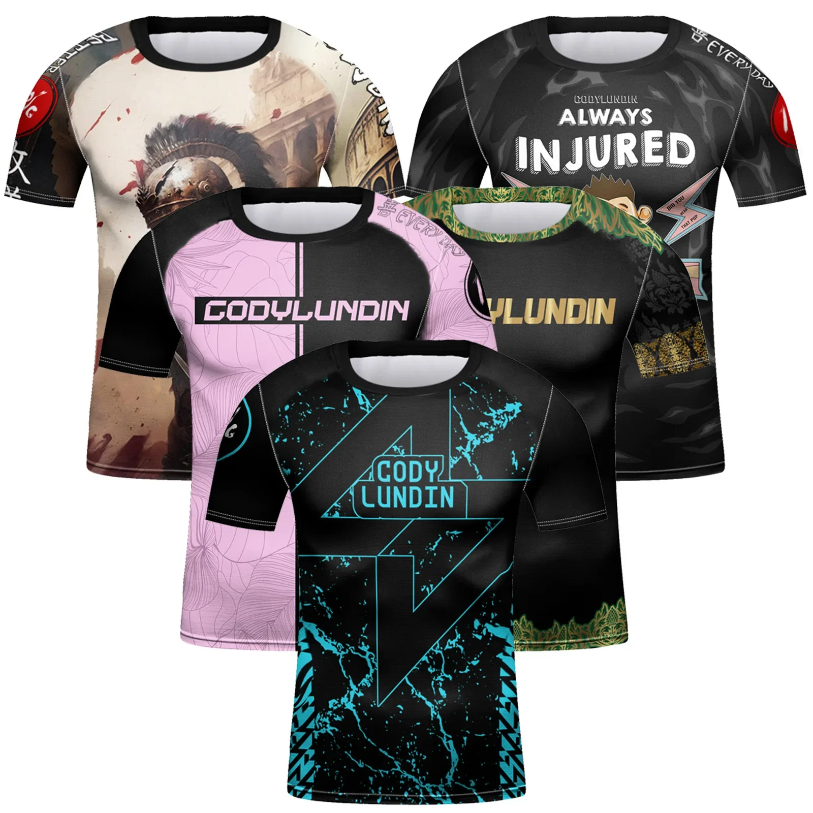 Kid's MMA Muay Thai Shirt Short Sleeve Boxing Jiu Jitsu Sport T-Shirt Quick Dry Children Boy Kickboxing Training Running Shirts