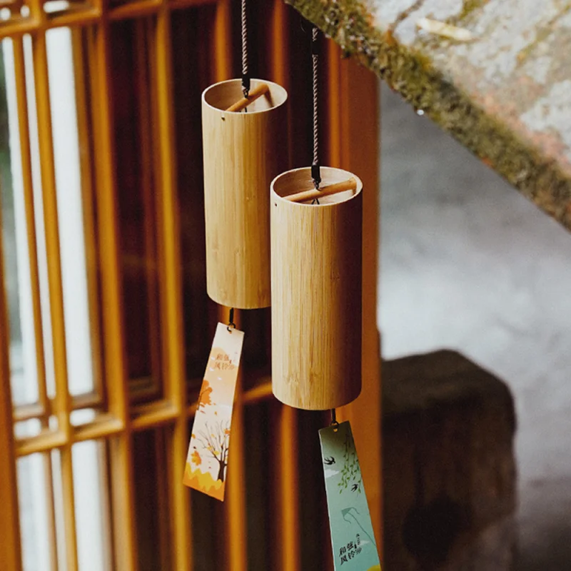 Wind Chimes Bamboo Chord Handmade Musical Windchime Outdoor Garden Patio Home Decor Meditation Bell Yoga Sound Healing Gifts