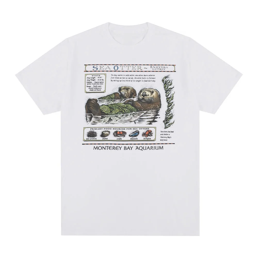 Monterey Bay Aquarium Sea Otter T-Shirt Otter Merch Shirt Unisex Casual Crew Neck Short Sleeve Graphic Tee  Fashion T Shirts