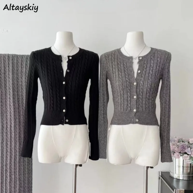 

Cardigans Women Autumn College Slim Fit Crop Sweater Solid Single Breasted Design Trendy Korean Style Spicy Girls Streetwear Ins