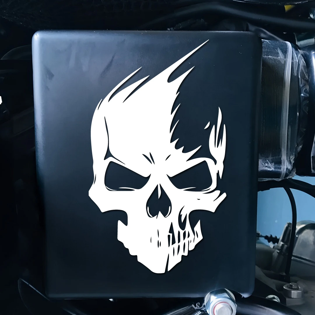 

Flame Skull Skeleton Auto Window Decals, Removable Vinyl Stickers for Car/Motorcycle Exterior, Sun Resistant Waterproof, Edgy