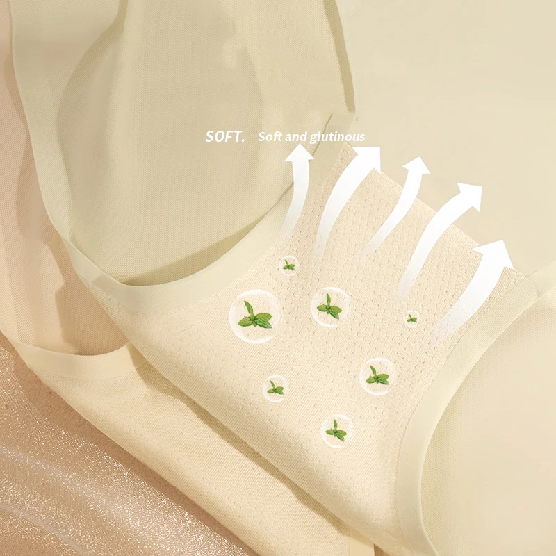 Sexy Panties Women Seamless Briefs Female Underpants Ultra-thin Underwear Traceless Ice Silk Mid-Waist Panties Ladies Lingerie