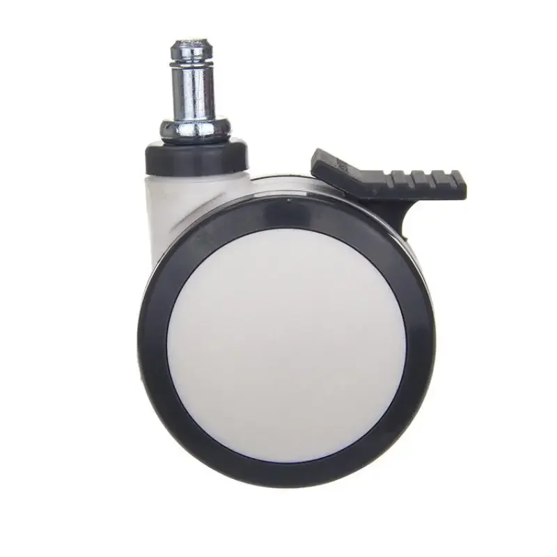 4PCS 3 Inch PU Dual Wheel Casters with Brake & 11x20mm Socket Plug, Nylon Swivel Medical Casters, Quiet Hospital Equipment Wheel