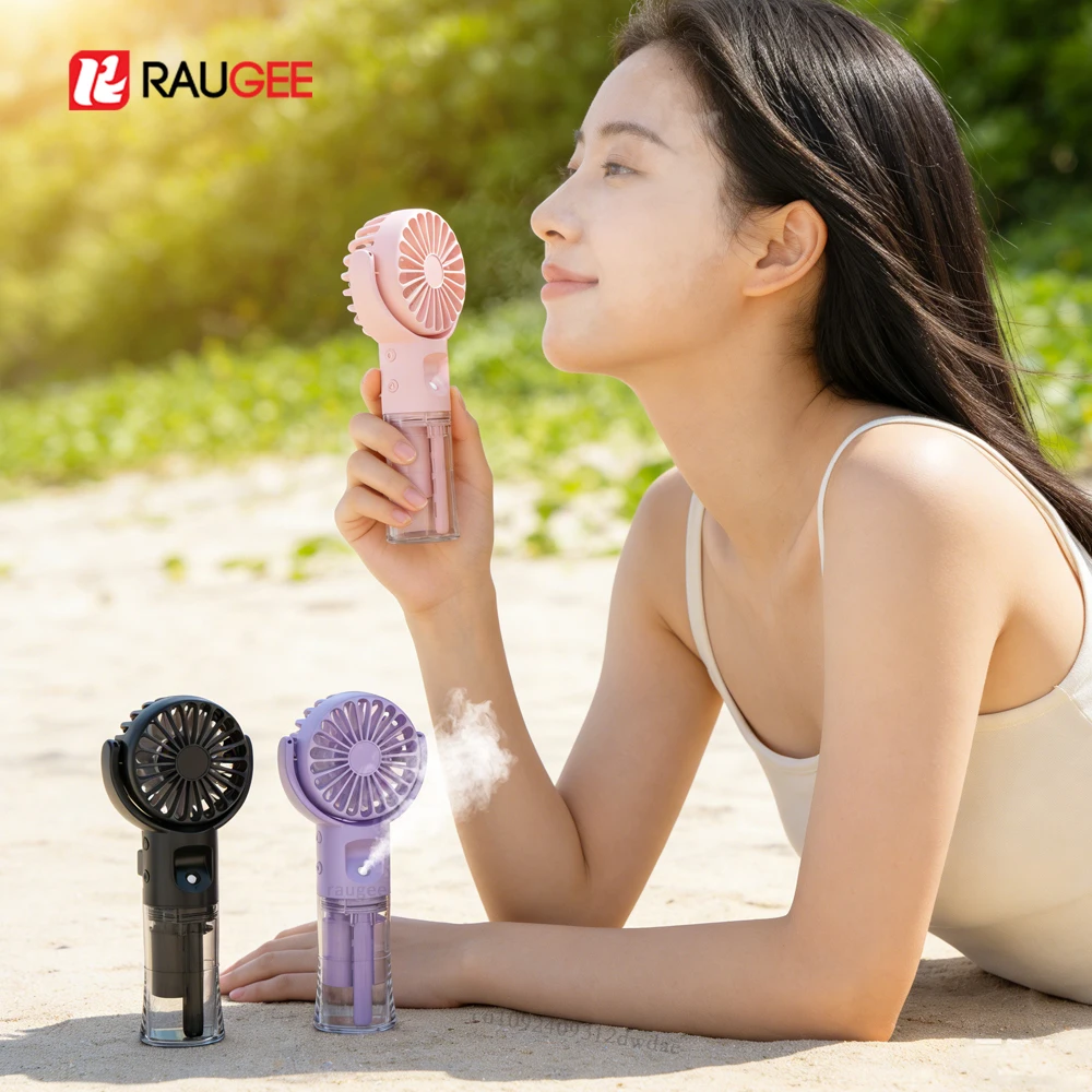 

Портативный вентилятор с распылителем воды, ручной вентилятор с функцией распыления воды, USB-перезаряжаемый ручной вентилятор, персональный вентилятор с распылителем воды для кемпинга на открытом воздухе