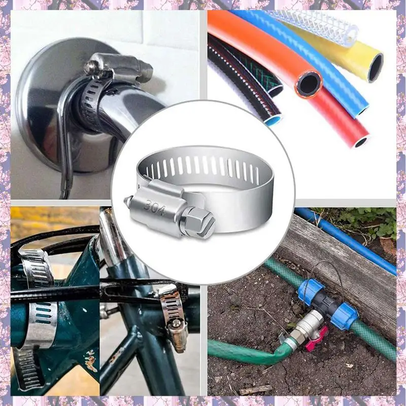 

Retail 120-Piece Hose Clamp Set, 8-38 Mm Pipe Clamps Made Of 201 Stainless Steel, 7 Sizes Hose Clamps, Hose Ties, For Pipes