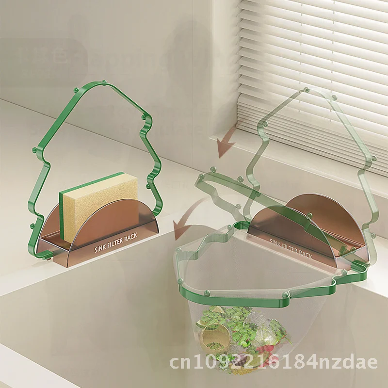 

Large Mouth Christmas Tree Sink Filter Net Rack Kitchen Vegetable Washing Residue Anti-Blocking Pool Filter Net Premium Quality