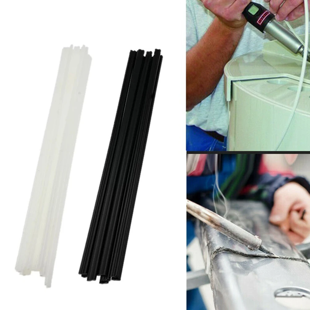 10-Pack ABS Plastic Welding Rods 25cm Black White For Car Bumper Motorcycle Shell Repair Tools