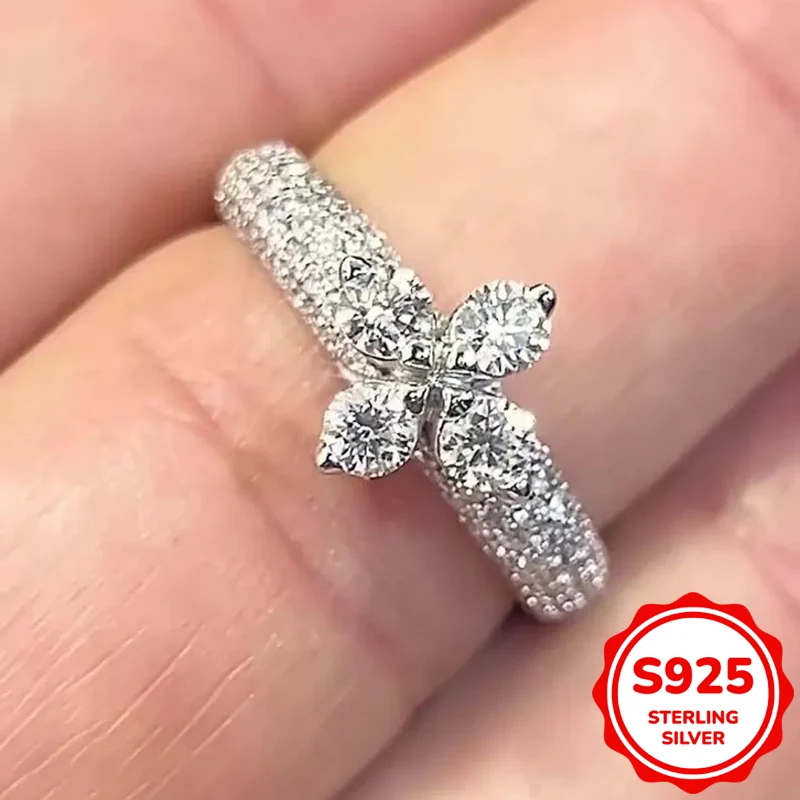 

Elegant and Authentic S925 Silver Sweet and Romantic Women's Exquisite Engagement and Proposal Wedding Ring
