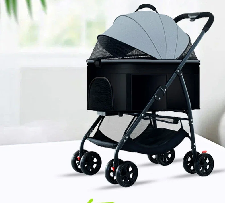 Small and medium-sized pet stroller dual-purpose foldable lightweight outing puppy stroller