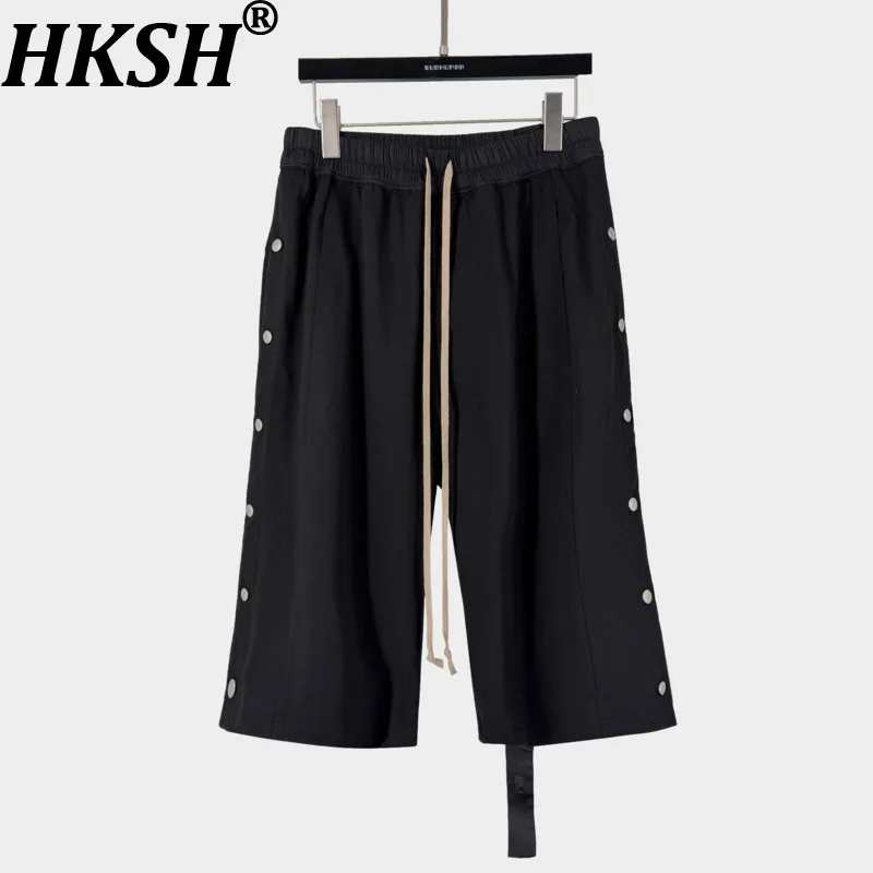 

HKSH Summer New Dark Shorts Simple Solid Color Split Casual Half-Length Shorts Hip-Hop High Street Trend Men Tide Capris HK19640