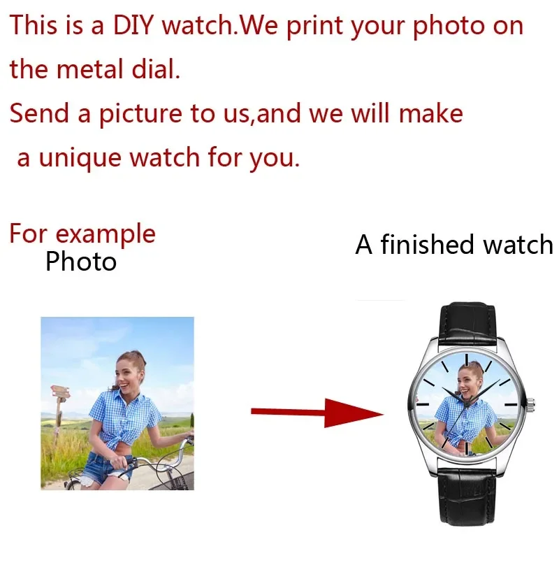 A4730 Custom Photo watch DIY watches Waterproof unisex for men women Lovers put your own image Personalized Birthday Gift