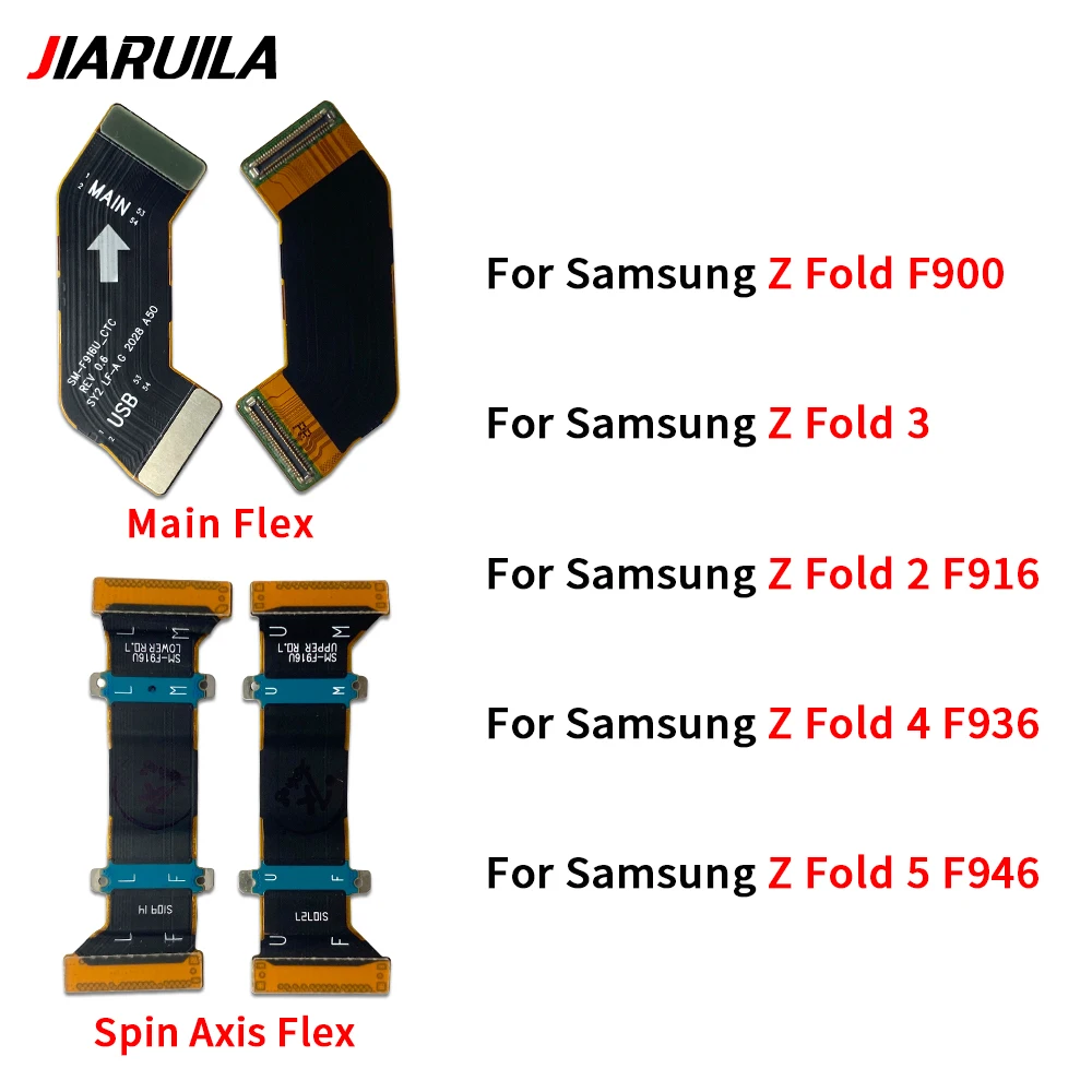 New For Samsung Z Fold 2 3 4 5 F916 F936 F946 F900 Spin Axis Flex Main board Screen LCD Connection Rotary Shaft Spin Flex Cable