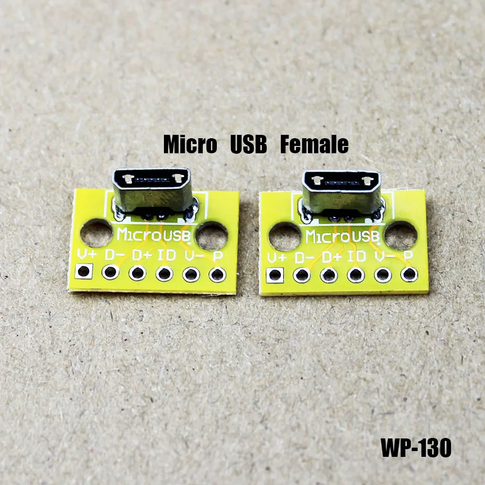 1pc Vertical USB MicroUSB Micro USB Female Male Head Connector PCB Converter Adapter Breakout Test Board 180 Degree Vertical