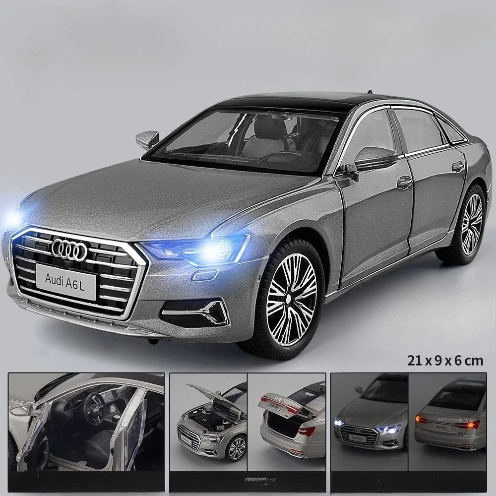 1:24 أودي A6 سبيكة سيارة المسبكات ونماذج سيارات لعبة، الصوت والضوء ألعاب السيارات التراجع، هدايا الأطفال، الحلي الزخرفية