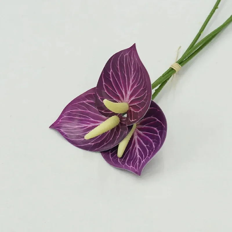 15 Stück Künstliche Plastikblumen Anthurium Brautstrauß Hochzeitsdekoration Künstliche Palmenblumen Feiertagsparty Heimdekoration Ornament – Detail 7