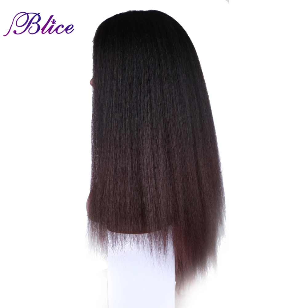 Blice Synthetic Yaki Straight Middle Part 2x5 Lace Closure Wig Women Wig Hand Made Top Lace Long Wigs For Daily Life