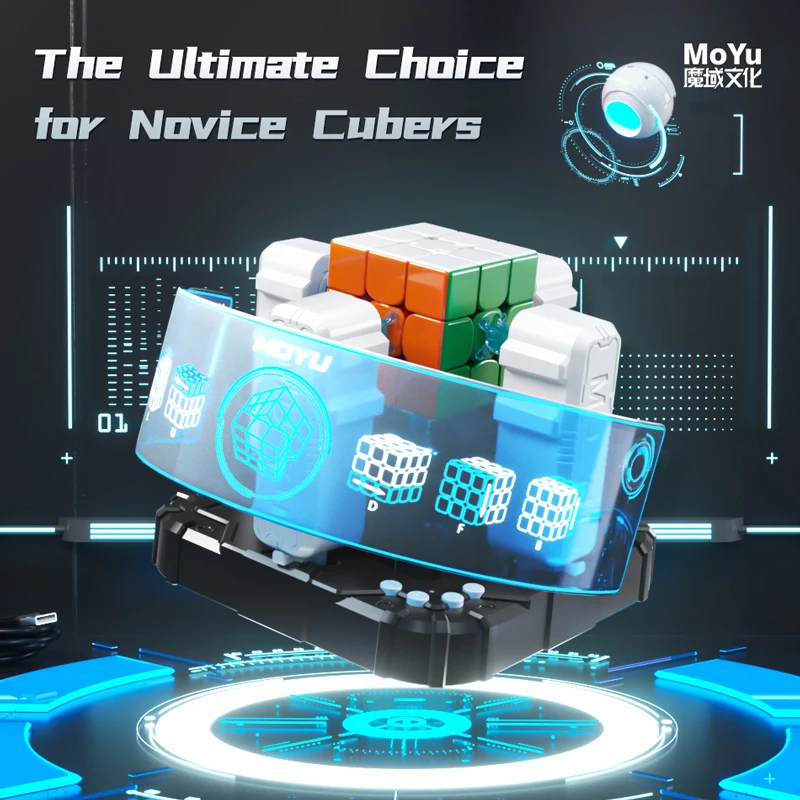 2023 MOYU Smart Magic Cube Restoration Robot Intelligent Vision Recognition One Button Scramble Speed Puzzle Solve Looping Cubo