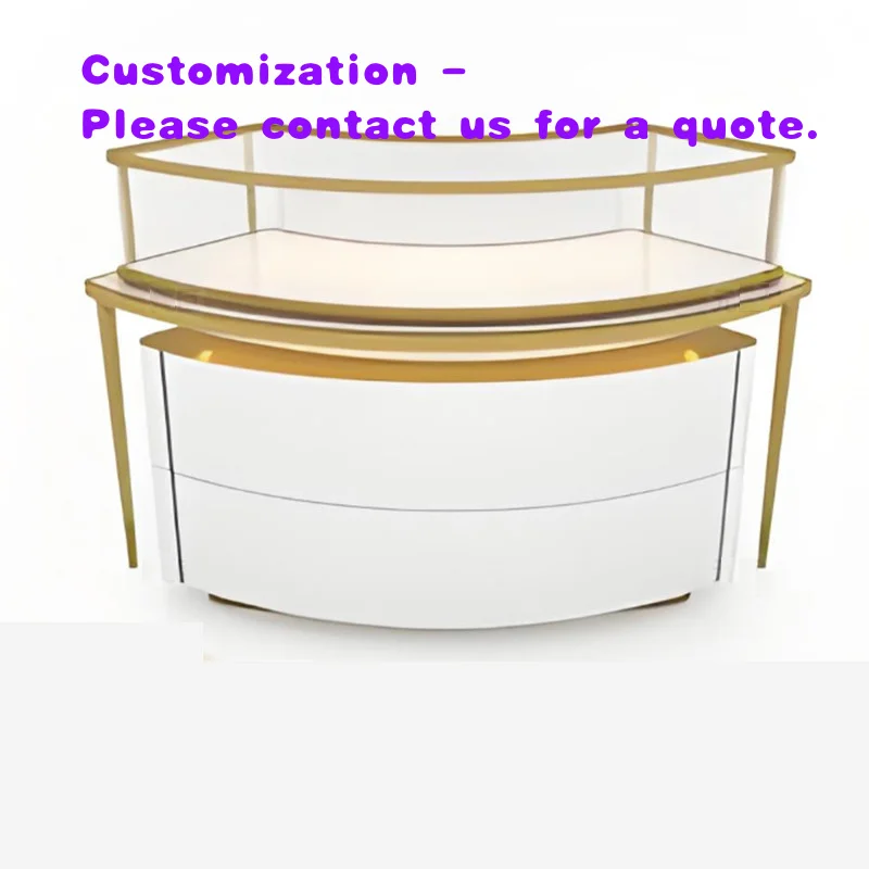 

custom.Customized Jewelry Display Cabinet Emerald Pearl Clock Baking Paint White Color Display Showcase