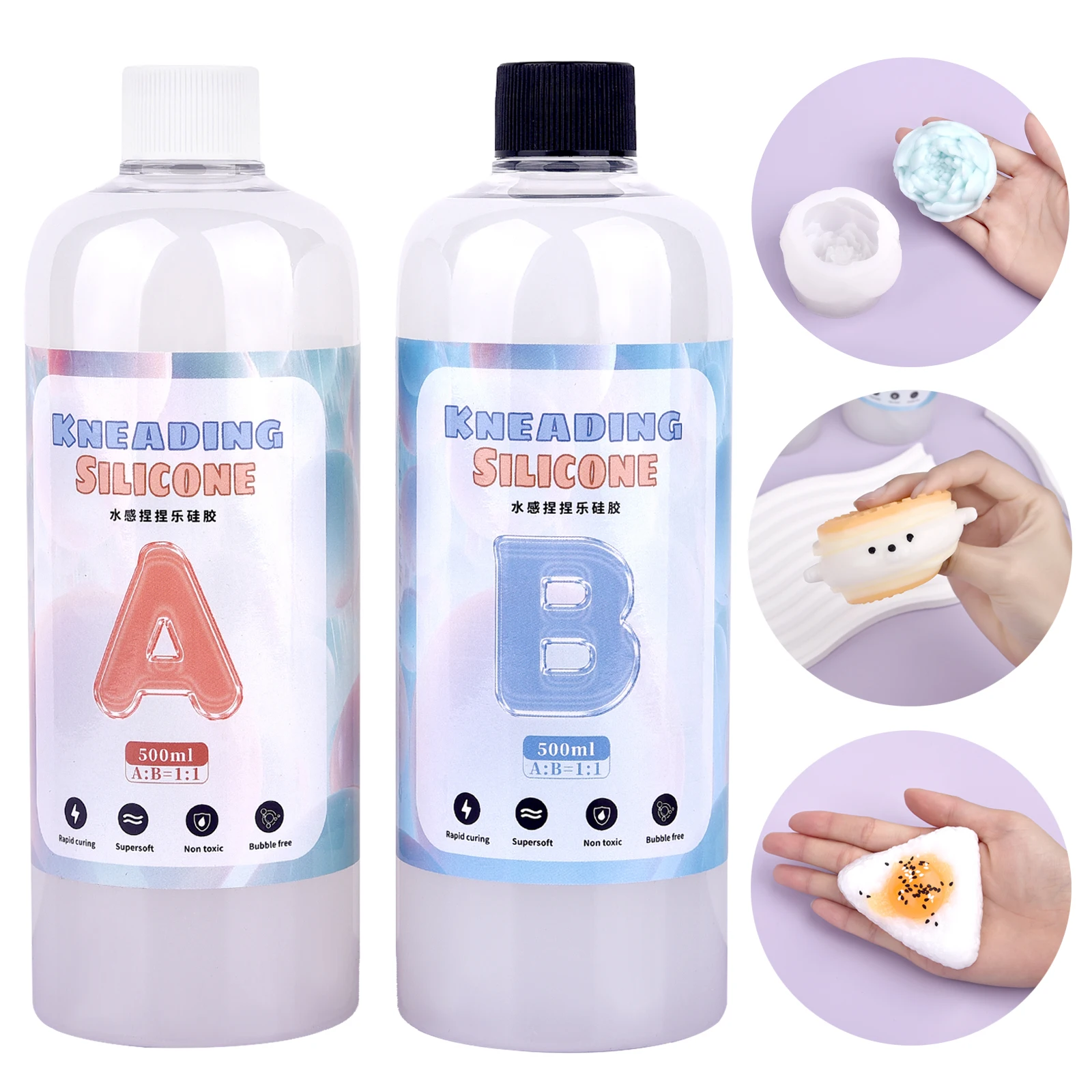 1:1 AB Klej z żywicy epoksydowej Squishy Gel Miękka płynna silikonowa forma Dekompresja Zabawki Prezent Ściskanie Zabawki Klej z żywicy 200/500/1000ml