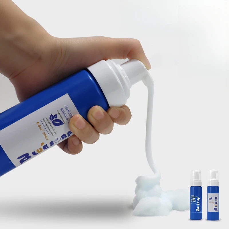 200ml Tattoo Foaming Bottle Blue Soap Tattoo Foam Cleaning Supplies For Tattoo Beginners Artists Blue Soap Dilution Solution