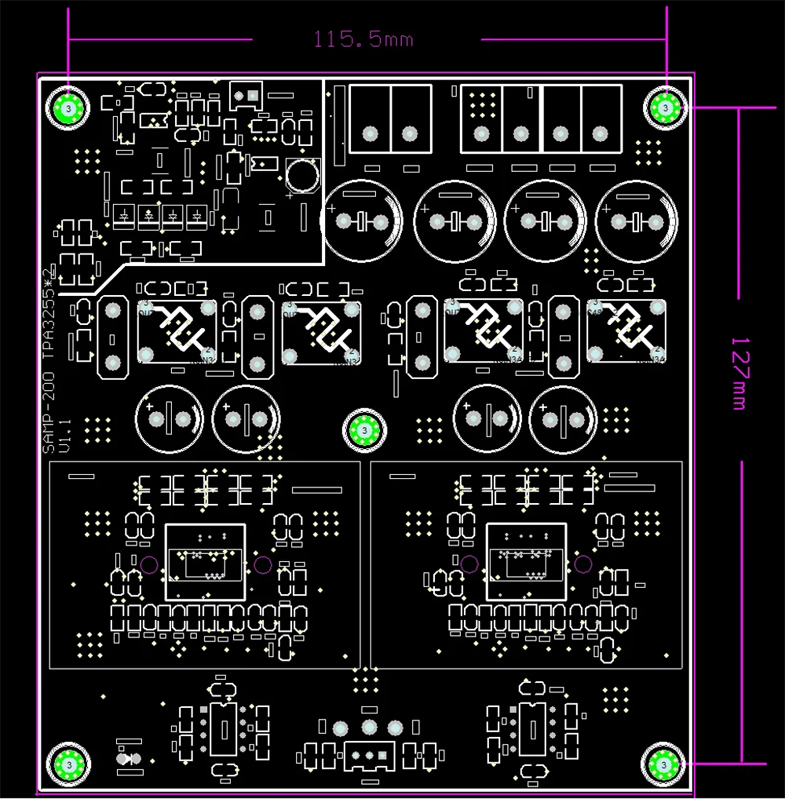 ดูอัลคอร์ TPA3255บอร์ดพลังงานสูง2ลำโพงติดรถยนต์โมดูล600W + 600W AMP