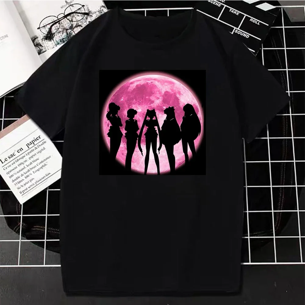 2024 New Sailor Moon Anime printed Tshirt Summer Fashion Casual Cute Fans Gift Tops Summer Casual Hipster Clothes Streetwear Tee