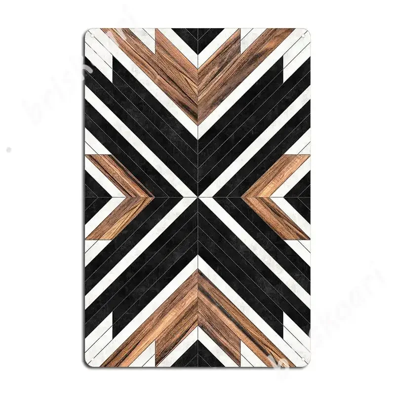 Urban Tribal Pattern No.1 - Concrete And Wood Metal Signs Custom Wall Mural Plaques Bar Cave Tin sign Posters