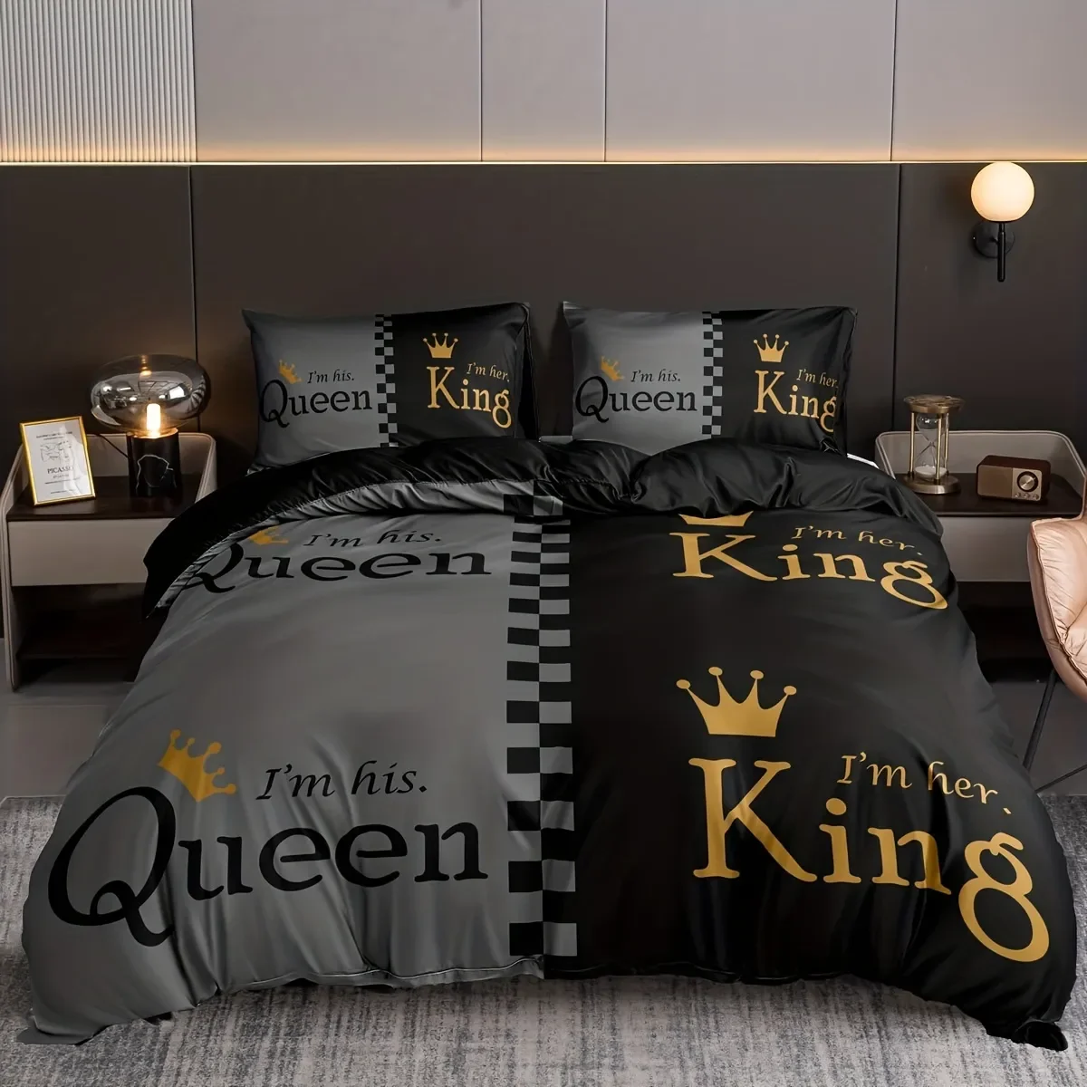 Luxury Gold Black Minimalist Durex On Sale Quilt 3Pcs King Full Size Duvet Cover Bedding Linen Set Bedspread 200x200 240x220