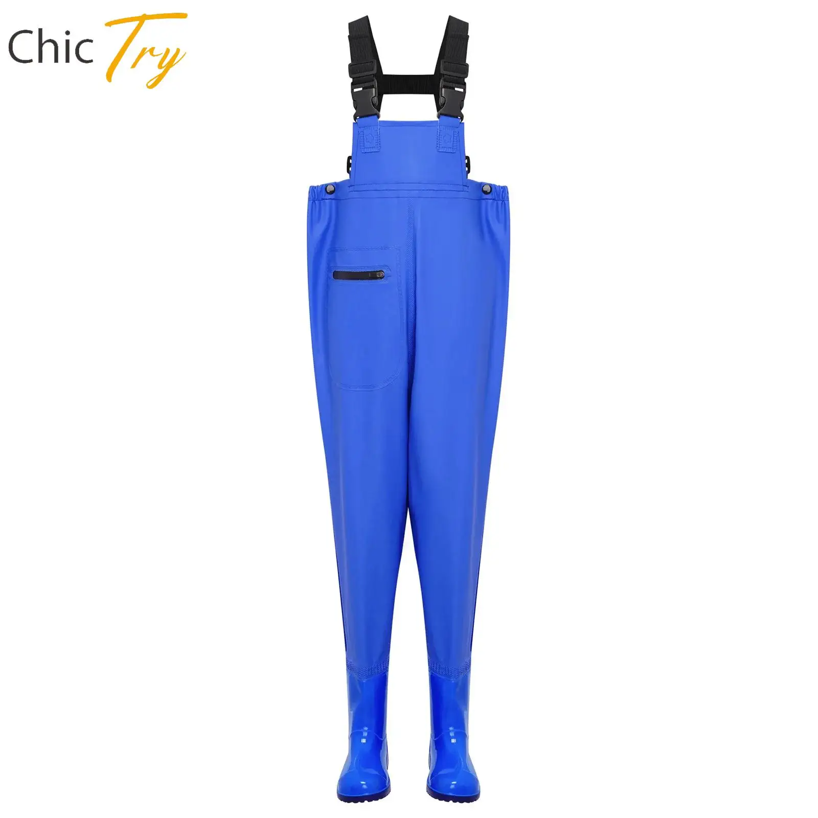 Kids Chest Wader for Girls Boys Fishing Beach Party Brook Clothing Adjustable Straps Water Resistant Chest Wader with Boots
