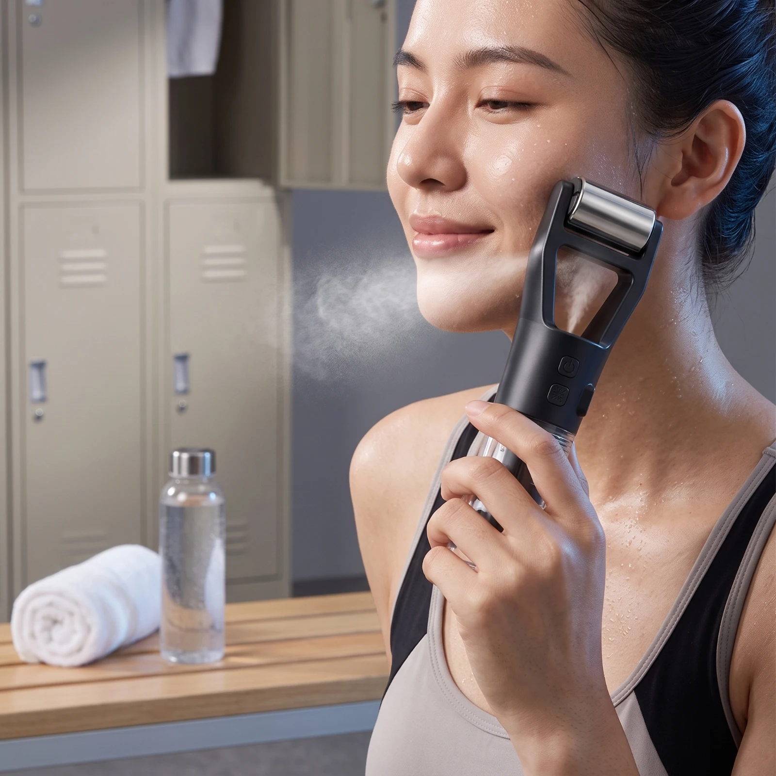 Facial Roller with Mister Hydrating Face Roller with Mist Spray Nano Mist Sprayer Travel Friendly Massager Easy to Use
