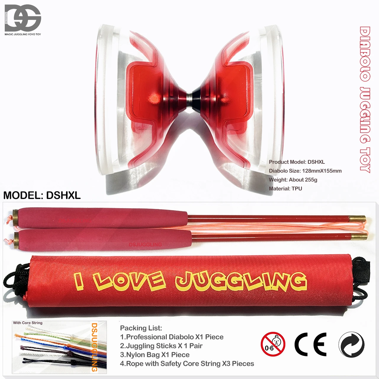 DSHXL Diabolos в форме цветка, 3 подшипника, профессиональная производительность, фитнес-развлечения и тянуть колокольчик