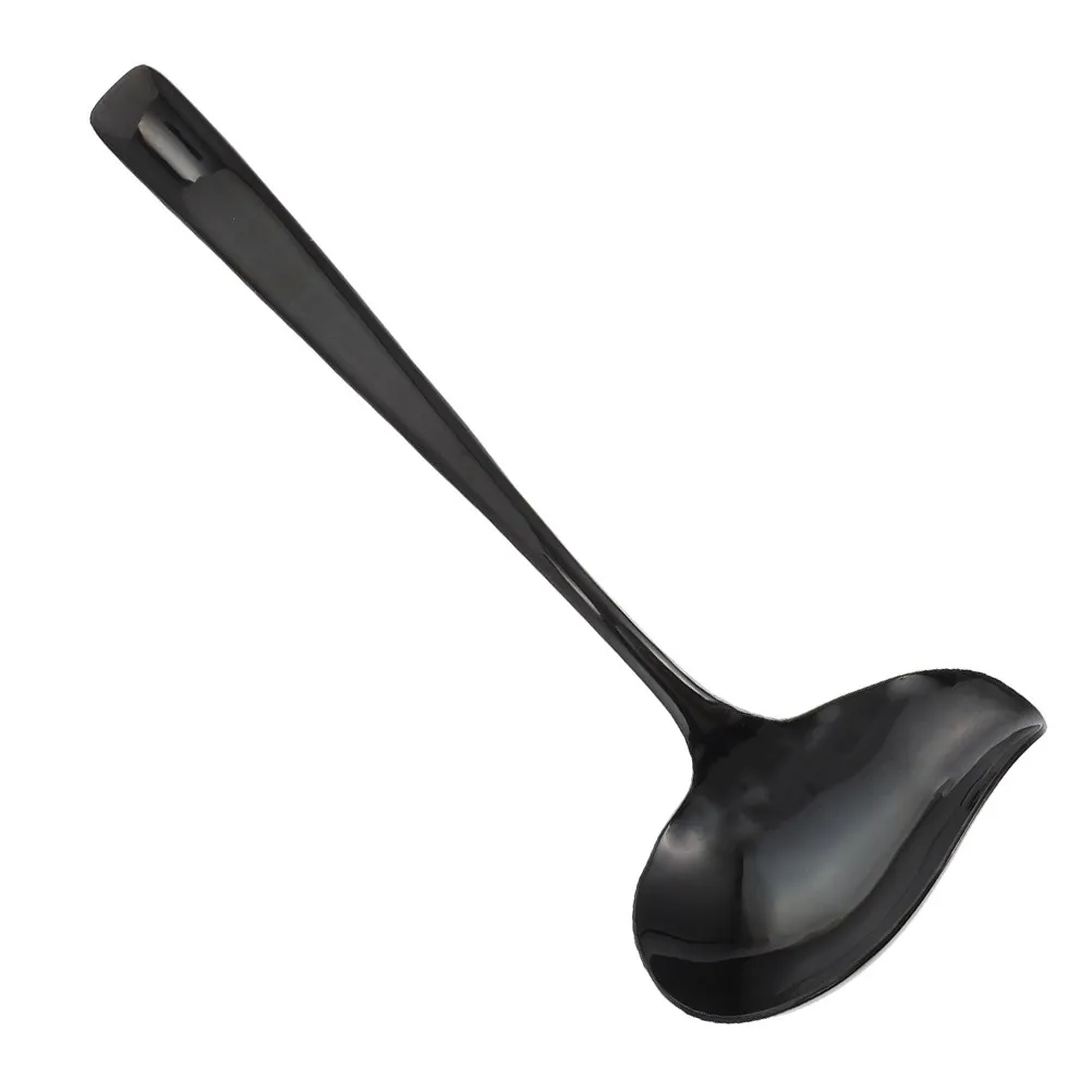 Cuchara de acero inoxidable tipo pico de pato para salsas, mini cuchara para salsa, cuchara de sopa de mango largo para restaurantes, cafeterías y cocinas de postres