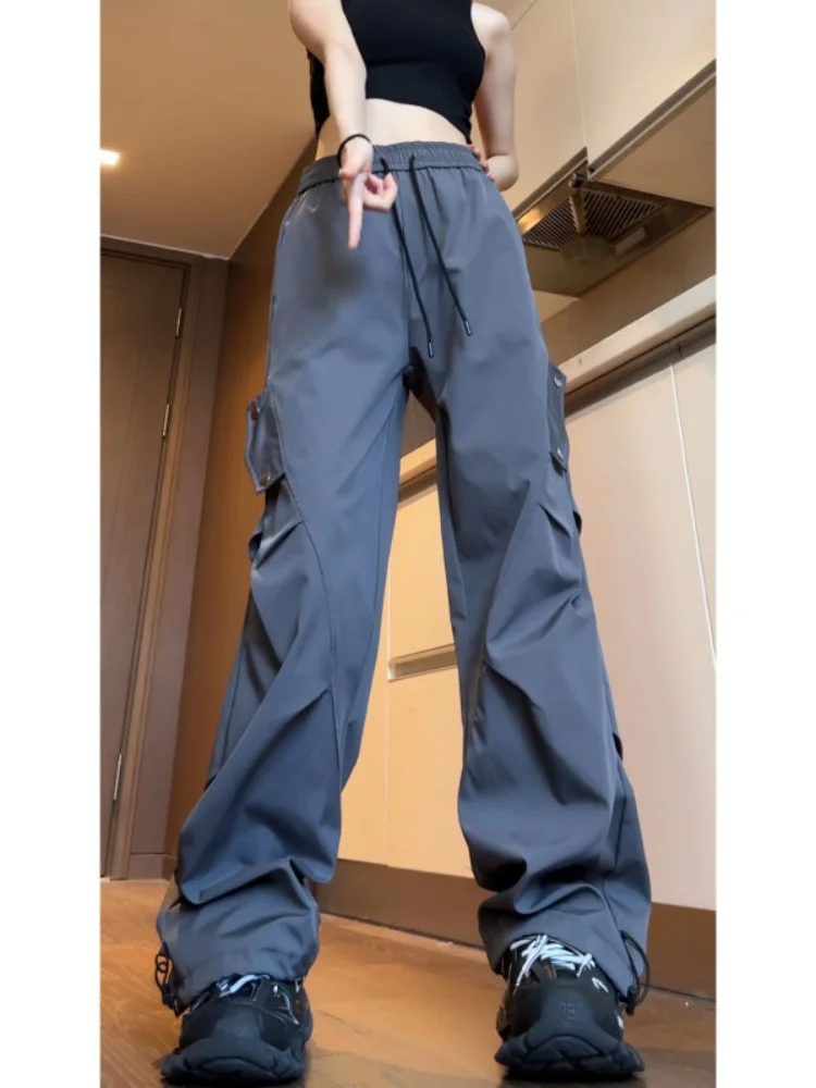 

American Sle Outdoor Climbing Workwear Pants Men's Spring Autumn New Folded Design Sensation Paratrooper Pants Loose Fit