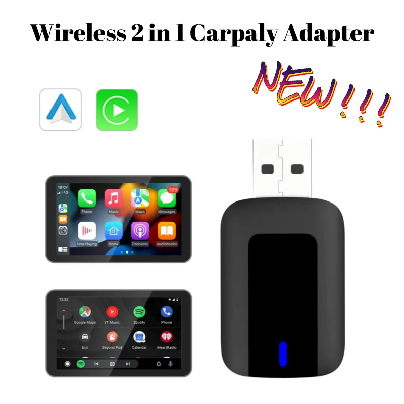 CarPlay& Android Auto Box Dongle Wired To Wireless For Audi Toyota Mazda Nissan Chevrolet Suzuki Subaru Kia Ford Opel Skoda