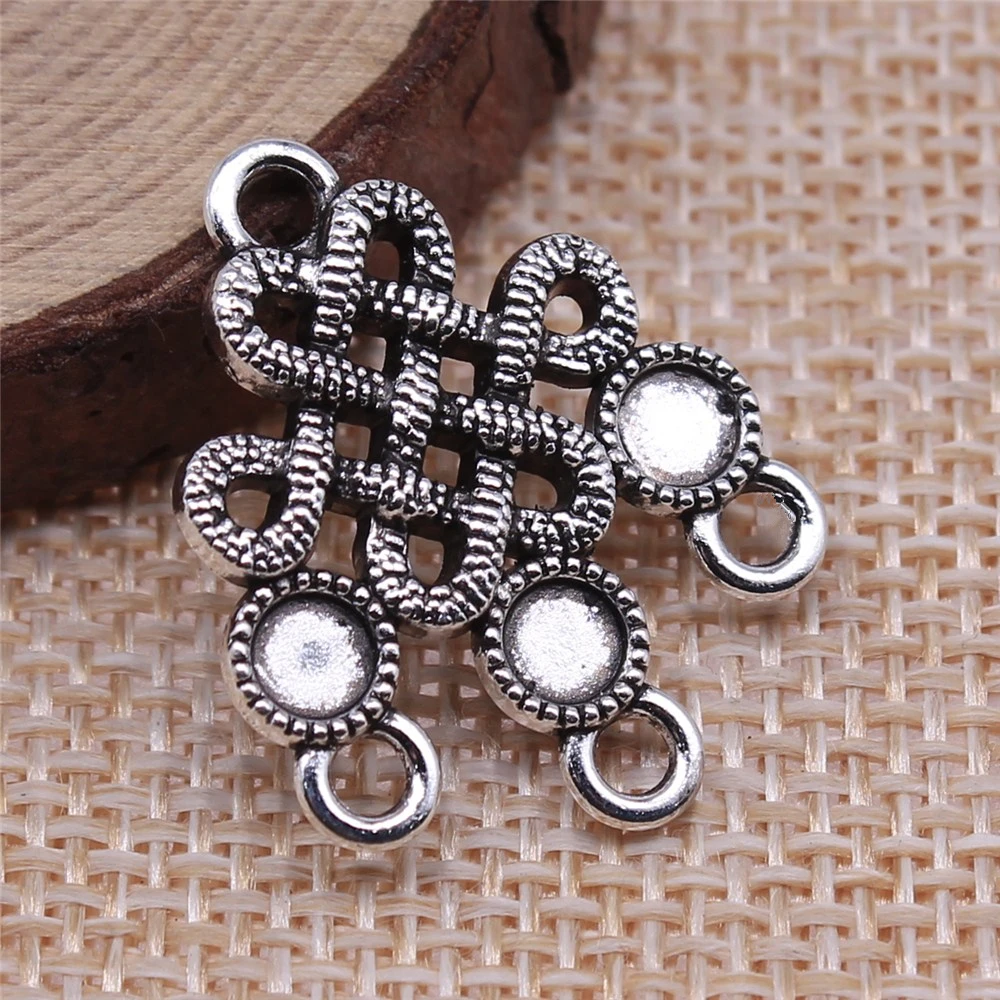WYSIWYG 4pcs 26x21mm Vintage Earring Connector Jewelry Making Antique Bronze Color Earring Connector Charm Earring Connector